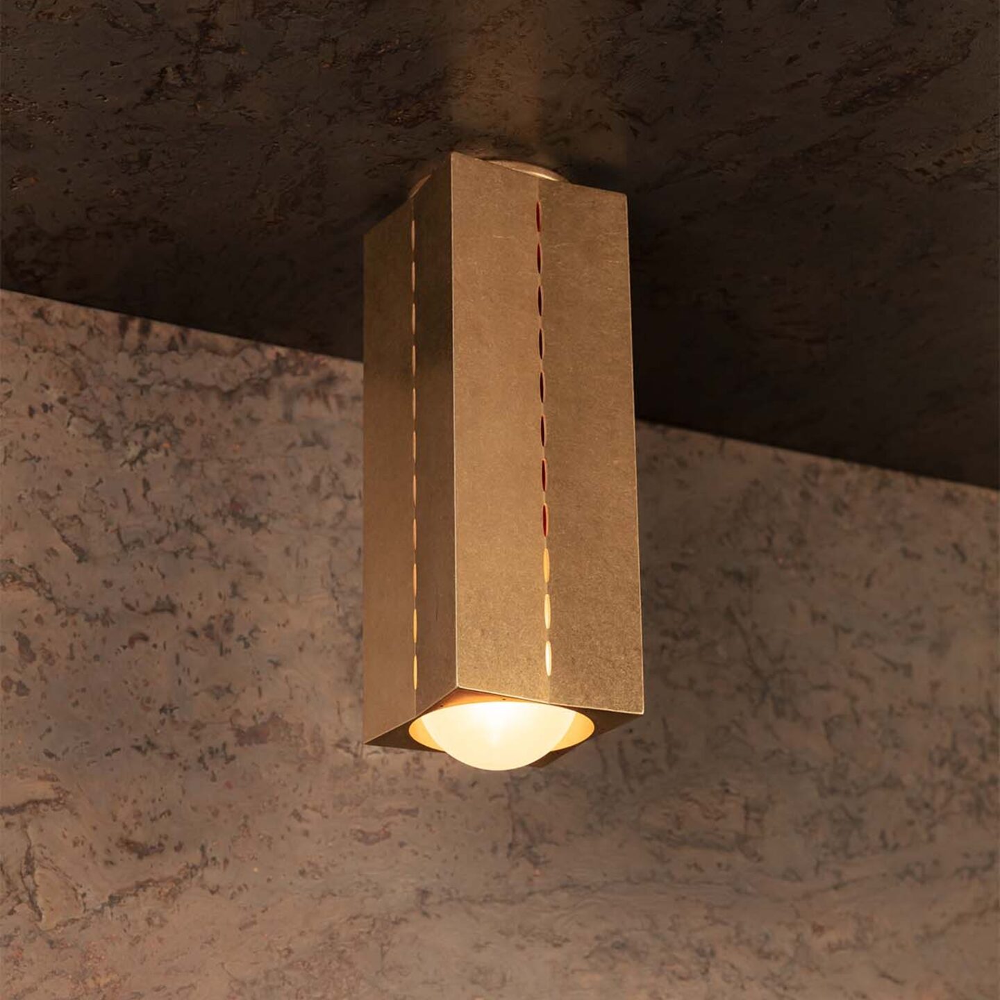 Polaris Ceiling Light, Large, Tumbled Brass